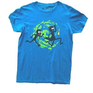 Rick and Morty Intricate Swirl Silhouette Blue T-shirt Official.